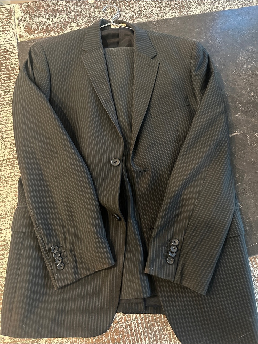 Men's Black Pinstripe Suit Blazer and pants